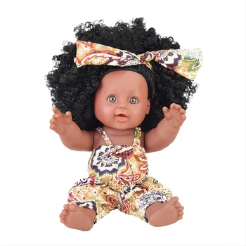 12-дюймовая черная кукла из ПВХ с вьющимися волосами baby doll, симпатичный популярный подарок для детей, хит продаж