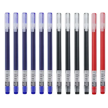 12шт Сверхпрочная ручка для надписей 0,5 мм Гелевая ручка для подписей Гладкая Швейцарская заправка Синими, черными, красными чернилами Шариковая ручка