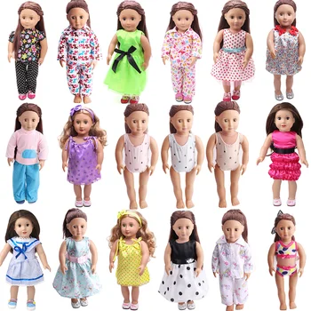 18-дюймовая кукольная одежда для американских девочек, яркая юбка, платье, рубашка, купальники, игрушки для новорожденных, аксессуары для кукол-мальчиков 40-43 см