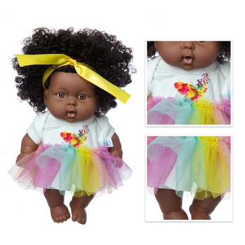 2021 Платье New Baby African Dolls Pop Reborn Silico Bathrobre Vny 20cm Born Poupee Boneca Детская Мягкая Игрушка Для Девочек