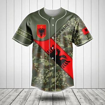 2023 Новая Мужская Бейсбольная Майка Albania Mesh С Пользовательским названием, Бейсбольная рубашка Оверсайз С V-образным вырезом, Мужская и женская Уличная одежда