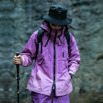 Ashfire 21aw Куртка с несколькими карманами, окрашенная в градиентный цвет, технологичная одежда из хлопка высокой плотности, эстетичная уличная одежда для улицы на открытом воздухе
