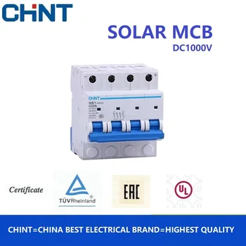 CHINT NB1-63DC 4P Переключатель Постоянного тока Солнечный Мини-Автоматический выключатель Переключатель защиты от перегрузки 10A/16A/20A/25A/32A/40A/50A/63A DC1000V MCB CE