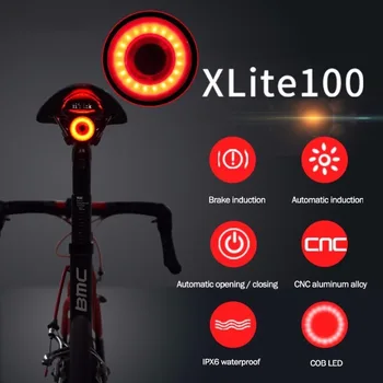 Enfitnix Xlite 100 IPX6 Зарядка через USB Велосипед Задний Фонарь Седло Подседельный Штырь Велосипедные Задние Фонари Умные Стоп-Сигналы для Brompton