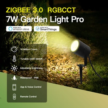 GLEDOPTO 7 Вт Zigbee3.0 RGBCCT Садовый Светильник С Шипами IP66 Водонепроницаемый Газон Для Газонной вечеринки Во дворе