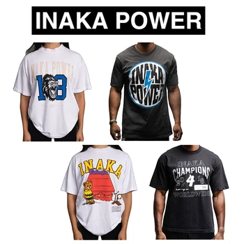 INAKA POWER Classic high street, летняя футболка с короткими рукавами, женская майка, хлопковая свободная повседневная футболка с принтом IP, футболка