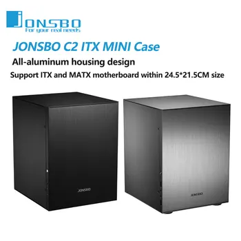 JONSBO C2 ITX MINI Case Полностью Алюминиевое шасси Поддерживает Внутренний Радиатор ATX Power Высотой 80 мм Серебристо-черный Корпус компьютера