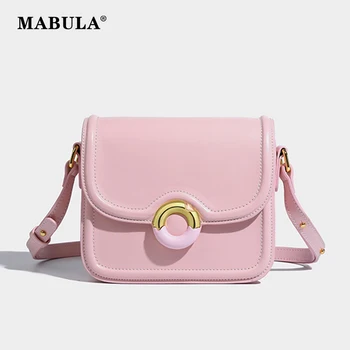 MABULA Mini, розовая Женская сумочка-мессенджер из искусственной кожи, Корейская простая сумка-слинг через плечо, Регулируемый ремень, сумка подмышками