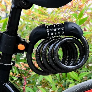 MTB Дорожный велосипед, Защита велосипеда, 5-значный кодовый пароль, Замок для кабельной цепи, Противоугонный замок для деталей мотоцикла, электрического велосипеда.