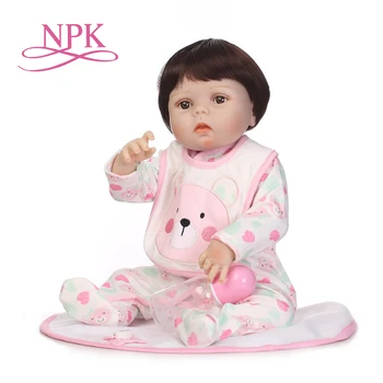 NPK 55 см Мягкая силиконовая реалистичная новорожденная девочка в красивой одежде Bebes Reborn Menina Reborn Baby Doll Girl Toys