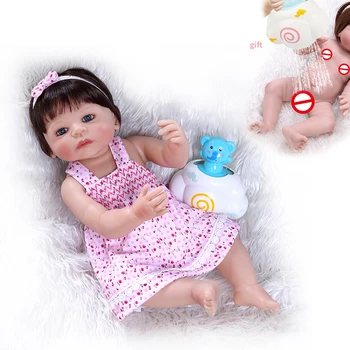 NPK 55 см силиконовая виниловая кукла bebe для всего тела reborn baby girl куклы новорожденная милая девочка игрушка для ванны Анатомически правильная
