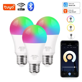 Tuya Wifi / Bluetooth Умная Лампа Alexa Led Лампа E27 RGB Умные Лампочки 110V 220V Умные Лампы Для Google Assisatnt Smart Life
