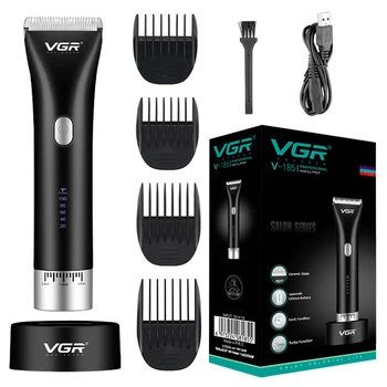 VGR Профессиональная машинка для стрижки волос с регулируемой скоростью и лезвием, перезаряжаемая Машинка для стрижки бороды, Электрическая машинка для стрижки