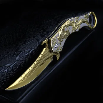 XUANFENG dragon relief, походный складной нож высокой твердости, многофункциональный нож для кемпинга, портативный нож для приключенческой охоты.
