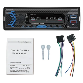 Автомобильный стереозвук 1 DIN, автомобильный Bluetooth с USB-картой USB / SD / AUX, FM-MP3-плеер, ПК