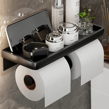 Алюминиевый Большой держатель для туалетной бумаги, Телефон для ванной комнаты, Диспенсер для бумаги, Держатель для рулонной бумаги, Настенные полки для ванной комнаты