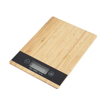 Бамбуковые весы со светодиодным дисплеем, электрические цифровые Многофункциональные кухонные весы, Измерительные весы, Измерительные инструменты