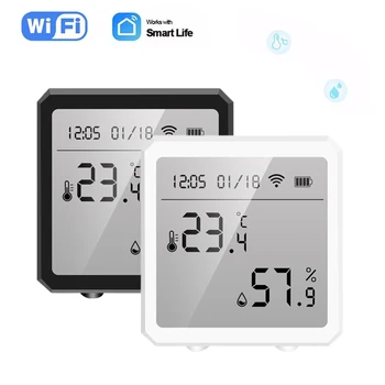 Беспроводной термостат Smart Life WIFI Датчик гигрометра ЖК-дисплей WIFI Датчик определения влажности и температуры в помещении