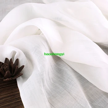 Высококачественная белая базовая ткань ramie для одежды, внутренняя подкладка для юбки, однотонный высококачественный материал из конопли