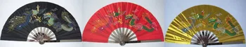 высококачественный толстый веер с двусторонним рисунком дракона и феникса из нержавеющей стали с рисунком боевых искусств тайцзи кунг-фу тайцзи ушу performance fan