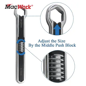 Гаечный ключ MacWork 9,5 дюймов, Многофункциональный Регулируемый Универсальный ключ, Гаечный ключ Torx с двойной головкой, Ручные инструменты для ремонта автомобилей.