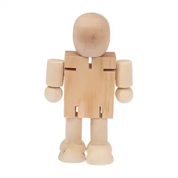 Деревянный робот, Незаконченные Деревянные куклы 4,3x2,8 дюйма, Аксессуары, Универсальные украшения