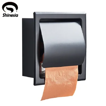 Держатель туалетной бумаги Shinesia для ванной комнаты Из нержавеющей стали, скрытая коробка для рулонной бумаги с крышкой, аксессуары для ванной комнаты