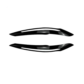 Для BMW 1-серии F20 F21 Начала 2011-2014 Глянцевая черная накладка на переднюю фару, декоративная полоска, накладка для бровей, наклейка для отделки