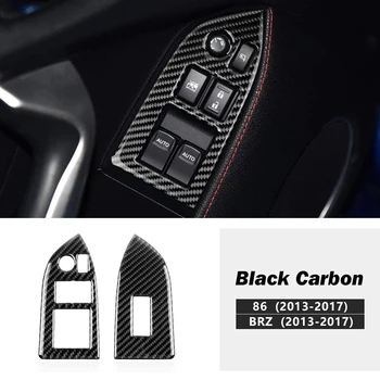 для Subaru BRZ Toyota 86 2013-2017 Кнопка подъема стеклоподъемника автомобиля из настоящего углеродного волокна Декоративная отделка крышки Наклейки Аксессуары