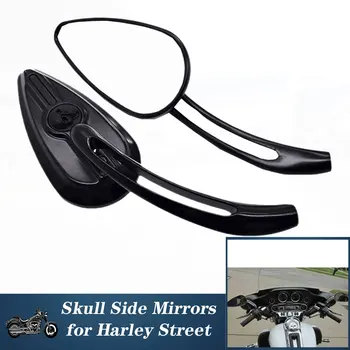 Для Каплевидных Зеркал заднего вида Harley Skull Аксессуары заднего вида для моделей Street Glide Special, Sportster 1200 и 883