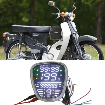Для мотоцикла Honda C70 C90 светодиодный цифровой измеритель оборотов в минуту, одометр, спидометр в сборе