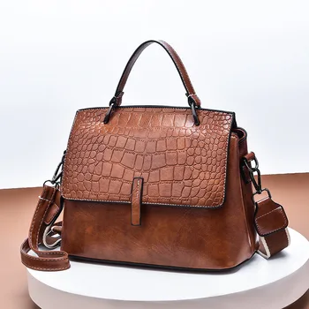 Женская сумка 2021 года в новом модном стиле, сумка через плечо с клапаном из крокодиловой кожи