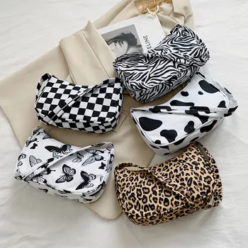 Женская сумка для покупок с животным рисунком, сумка для подмышек, винтажная женская маленькая сумочка, нейлоновые сумки, модные квадратные сумки