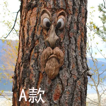 Забавный Старик, Обнимающий лицо Дерева, Садовое искусство, Уличное дерево, Забавная Скульптура лица Старика, Причудливое Украшение сада Лицом дерева
