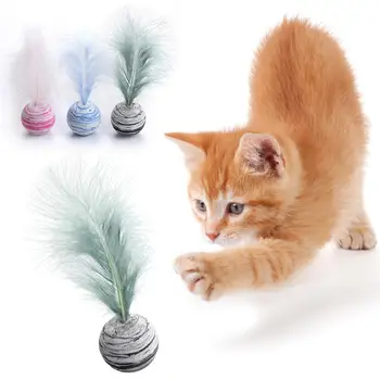 Игрушка для кошек с шариком и пером, забавная игрушка для кошек, звездный шар, игрушки для метания мячей из пенопласта, интерактивные плюшевые игрушки, товары для домашних животных, katten toy