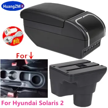 Коробка для Подлокотника Hyundai Solaris 2/Accent/Verna 2017-2023 Содержимое Центрального Магазина С Пепельницей Cup Holde Large Dual Layer USB