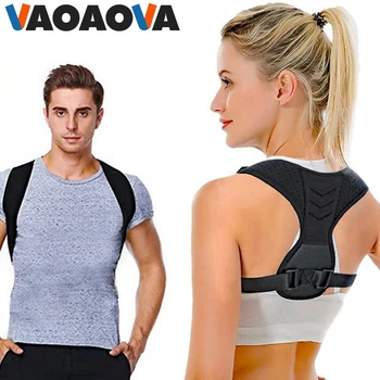 Корректор осанки для мужчин и женщин, регулируемый дышащий выпрямитель спины, бандаж для верхней части спины, плечевой поясничный поддерживающий пояс