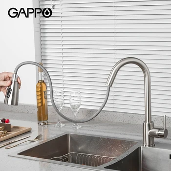 Латунные кухонные смесители GAPPO, выдвижной распылитель, смеситель для раковины для кухни, установленный на бортике смесителя для холодной и горячей воды