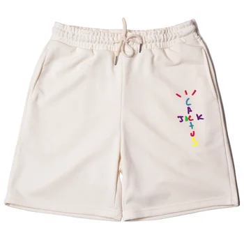 Летние мужские шорты Cactus Jack Gyms с коротким хлопковым эластичным поясом для бега трусцой, баскетбола, мужчин, фитнеса, пляжных брюк для бега