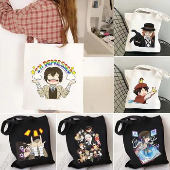 Милая аниме-сумка Bungou Stray Dogs Chuuya Nakahara Osamu Dazai, Женская Холщовая сумка-тоут, Повседневная сумка для покупок, сумочка Soukoku