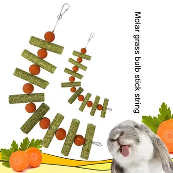 Многофункциональная игрушка для жевания домашних животных, Здоровое Украшение клетки, креативный Морковный шарик из травы, струна для кролика, Молярная палочка