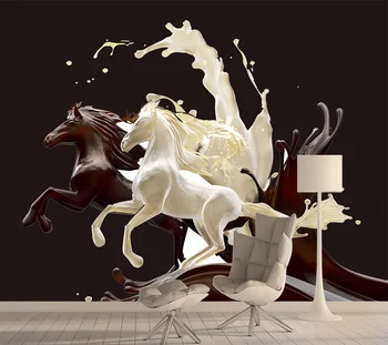 Молочная Лошадь Пользовательские Фотообои Современный Телевизор Пространство Фон Стены Гостиная Телевизор Диван Домашний Декор Настенная Бумага 3D Фрески Рулон