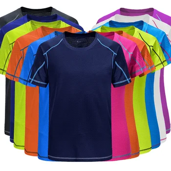 Мужская летняя футболка для бега из полиэстера, Быстросохнущая футболка с коротким рукавом, Тренировочная одежда с круглым вырезом, спортивная одежда большего размера 7XL 8XL Betis