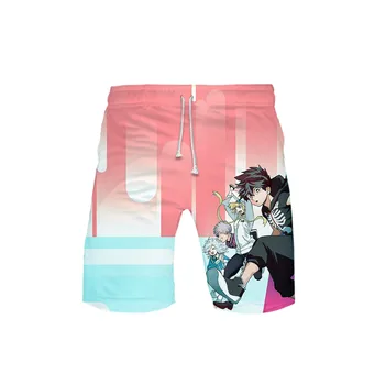 Мужские летние пляжные шорты с комиксами Kemono Jihen, подростковая мода, повседневные спортивные шорты с героями мультфильмов, спортивная одежда