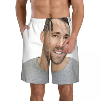 Мужские пляжные шорты Ryan Reynolds, Быстросохнущий купальник для фитнеса, Забавные уличные забавные 3D шорты