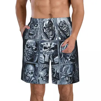 Мужские пляжные шорты из хэви-метала, Быстросохнущий купальник для фитнеса, забавные уличные забавные 3D шорты