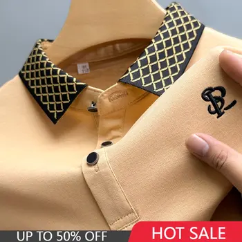 Мужские рубашки Поло Роскошного дизайнерского бренда из 100 хлопка, молодежная летняя футболка с вышивкой, Дышащий тренд, красивый короткий рукав