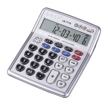 Музыкальный настольный калькулятор с 12-значным ЖК-дисплеем, счетчик электронных калькуляторов, большие кнопки с датой воспроизведения музыки на пианино