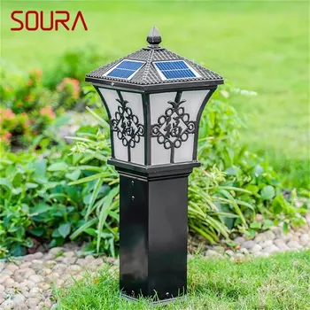 Наружные солнечные фонари для газона SOURA, ретро садовая лампа, светодиодная водонепроницаемая IP65, домашняя декоративная для виллы Duplex