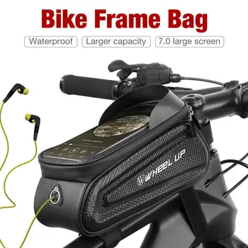 Непромокаемая сумка для рамы велосипеда MTB, большая вместительная сумка для передней верхней трубки велосипеда, сумка для мобильного телефона с сенсорным экраном, аксессуар для велоспорта